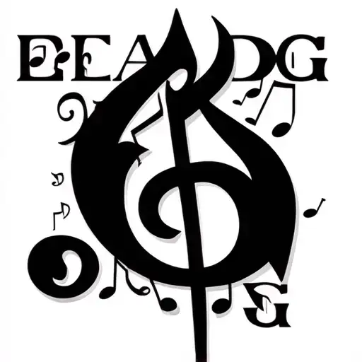 EADG letters (from largest to smallest), it should start with a bass clef and finish with the treble clef tattoo design idea
