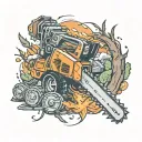 hurricane Milton, chainsaws, skid steers, money tattoo design idea