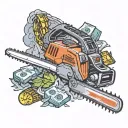 hurricane Milton, chainsaws, skid steers, money tattoo design idea