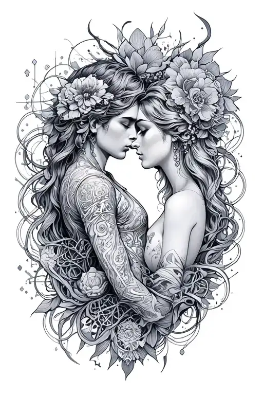 romance and quantum entanglement  tattoo design idea