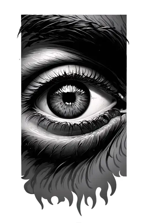 god's eye and 555 tattoo design idea