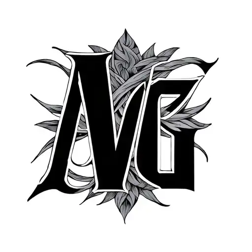 the letters A V G intertwined within tattoo design idea