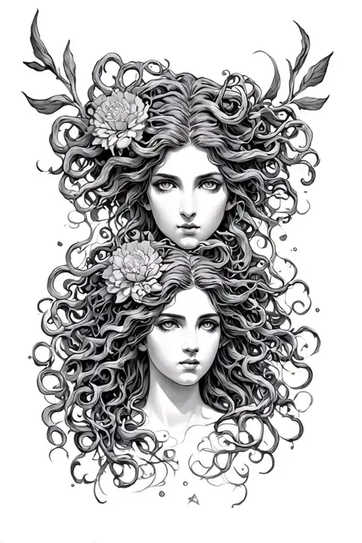 Hestia and medusa tattoo design idea