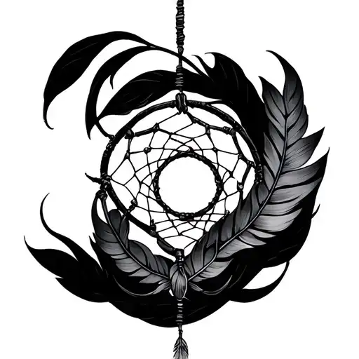 dream catcher entangled in a beautiful tattoo design idea