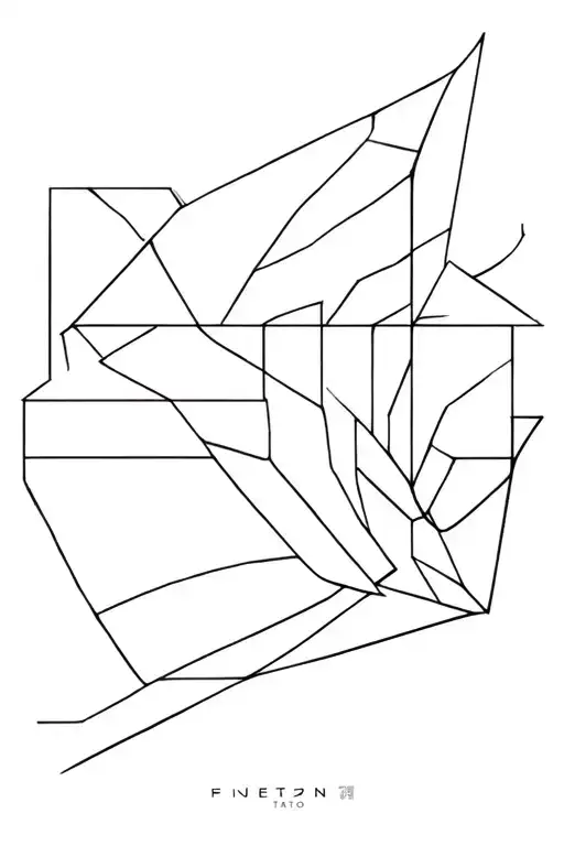 japanese, cyberpunk, geometric tattoo design idea