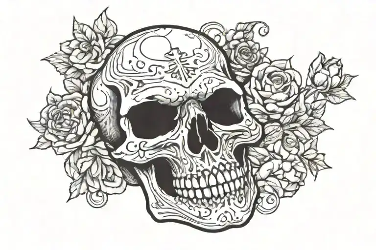 skull dead despair tattoo design idea