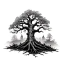 Haunted Tree tattoo design idea