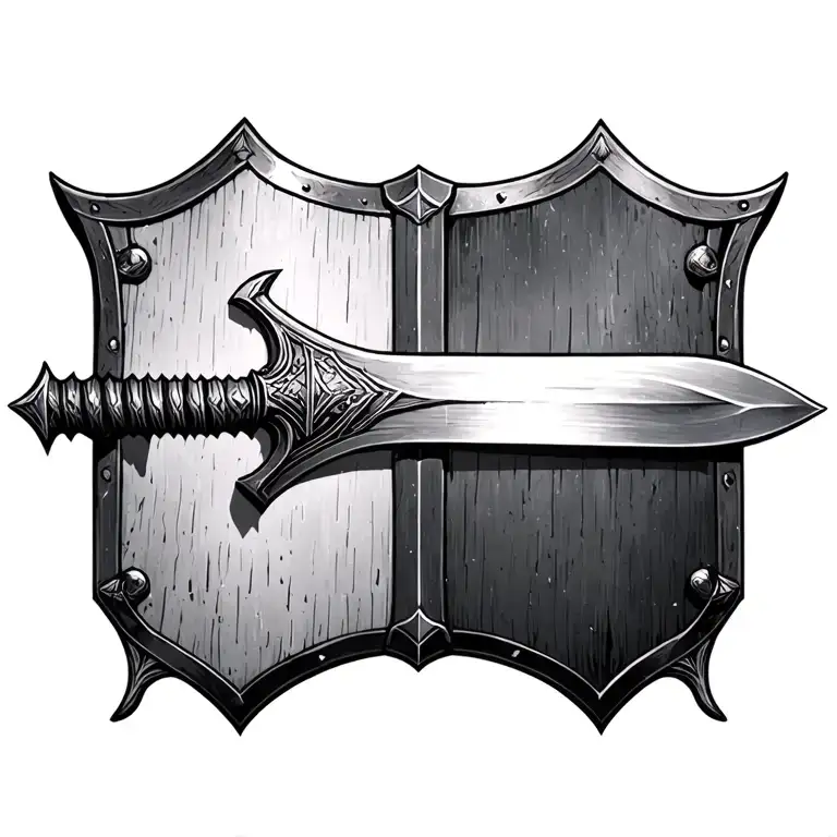 Ares god of war sword shield tattoo design idea