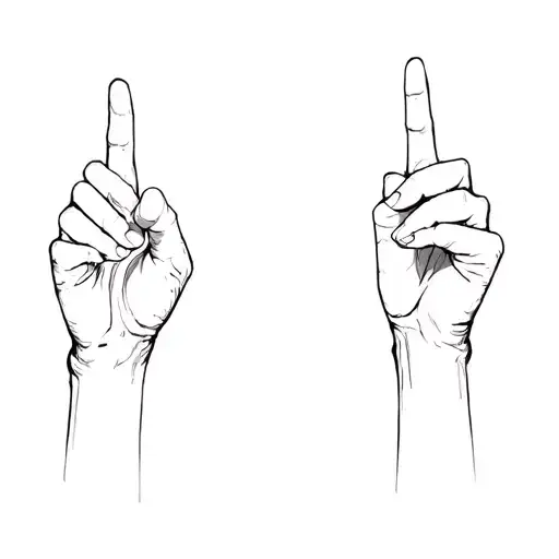 two hands pointing in different directions tattoo design idea