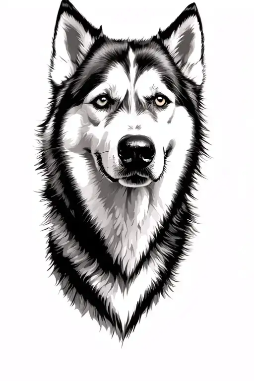 siberian husky dog tattoo design idea