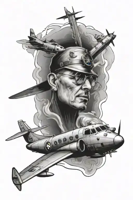 tattoo inspired by the story of my father, which he was a mechanic of military planes  tattoo design idea