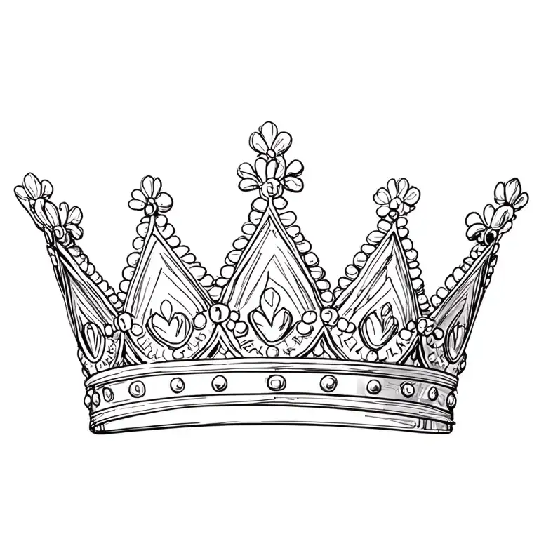 delicate queen crown tattoo design idea