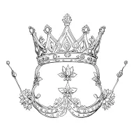 delicate queen crown tattoo design idea