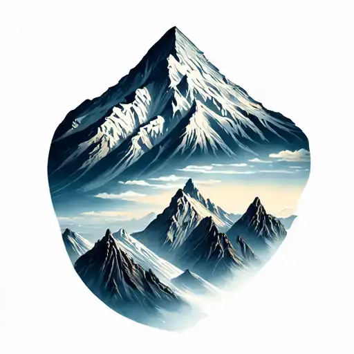 breast -shaped mountain tattoo design idea
