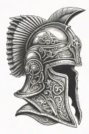 Gladiator helmet tattoo design idea