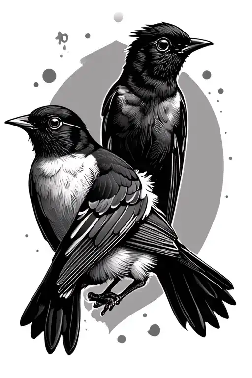 two nightingale on the outside of the forearm in the tattoo design idea