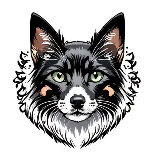 outline of Philippines stray dog and cat representation of their aloness tattoo design idea