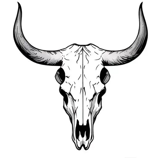 cow skull with wild things tattoo design idea
