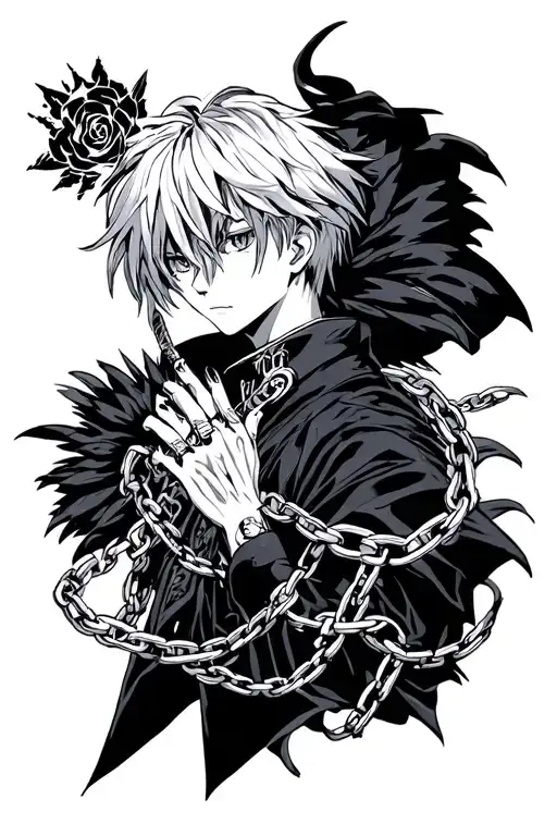 kurapika chains tattoo design idea