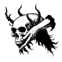 Boca Open Boca Skull, Demon Hand Taking her behind tattoo design idea