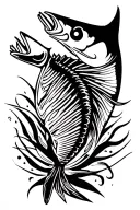 bonefish side view tattoo design idea