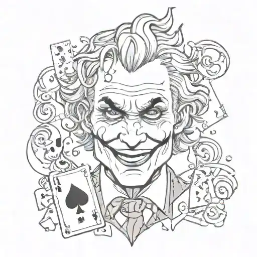 joker playing card tattoo design idea