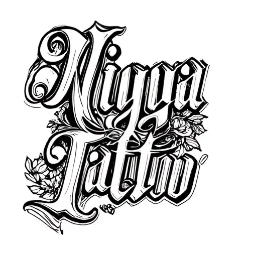 Nigga Tattoo lettering style tattoo design idea