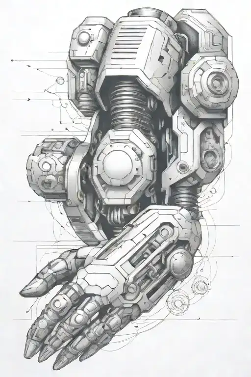 cybernetic arm tattoo design idea