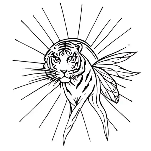 Sun Ray Fairy Tigress tattoo design idea