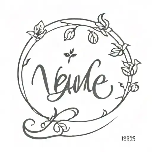 name Law with calligraphy style tattoo and a cat footprint tattoo design idea