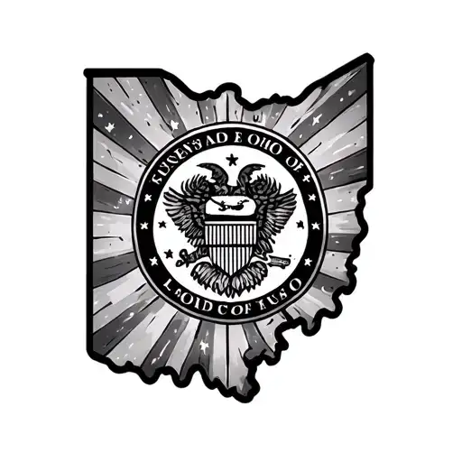 state of Ohio and Lousiana  tattoo design idea