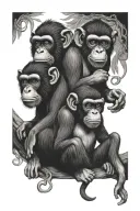 3 wise monkey tattoo design idea