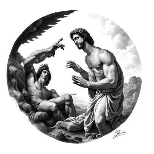 Creation Of Adam art tattoo design idea