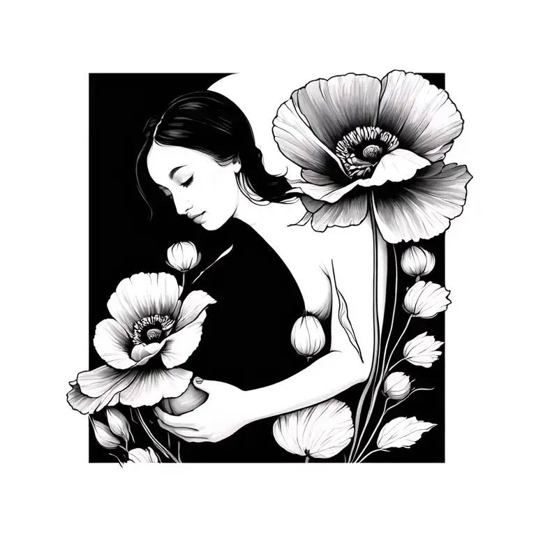 Coquelicot maternity tattoo design idea