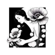 Coquelicot maternity tattoo design idea