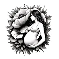 Coquelicot maternity tattoo design idea