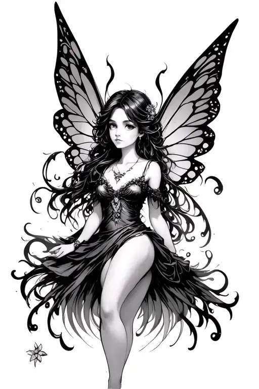 anime fairy tattoo design idea