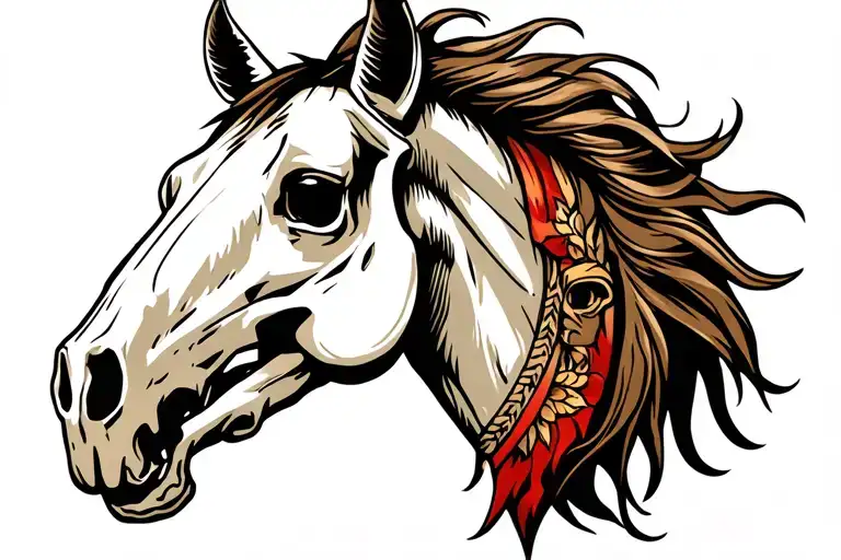 horse skull from side view with no hair tattoo tattoo design idea