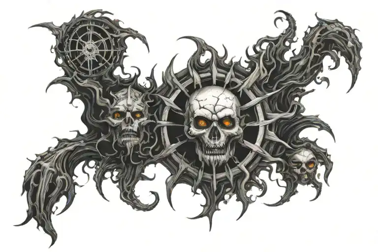 darkness and sun tattoo design idea