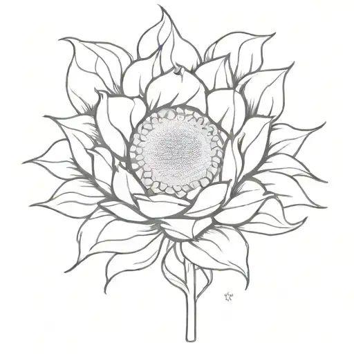 sunflower with Zach Bryan lyrics incorporated tattoo design idea