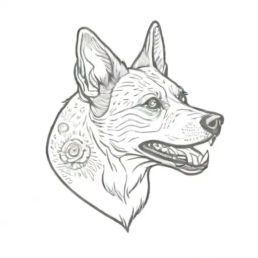 Australian cattle dog tattoo design idea