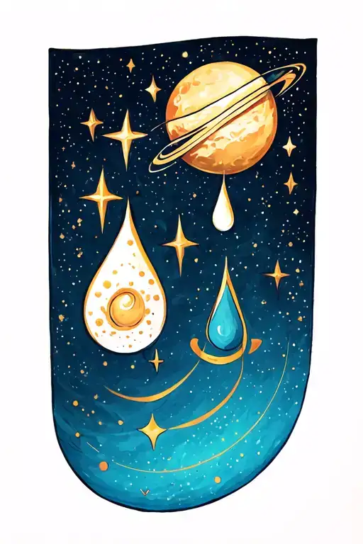 drops of jupiter glyphs ; symbol and stars tattoo design idea
