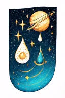drops of jupiter glyphs ; symbol and stars tattoo design idea