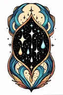 drops of jupiter glyphs ; symbol and stars tattoo design idea