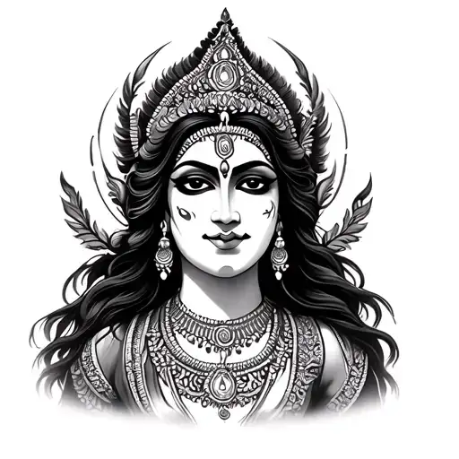 Hindu goddess, kali maa tattoo design idea