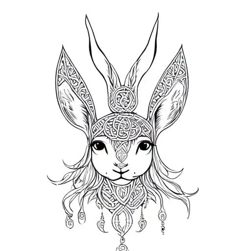 Celtic hare Krishna maha tattoo design idea