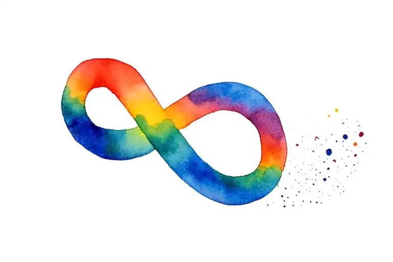 infinity with rainbow infinity symbol tattoo design idea