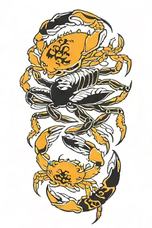 Cancer crab tattoo design idea