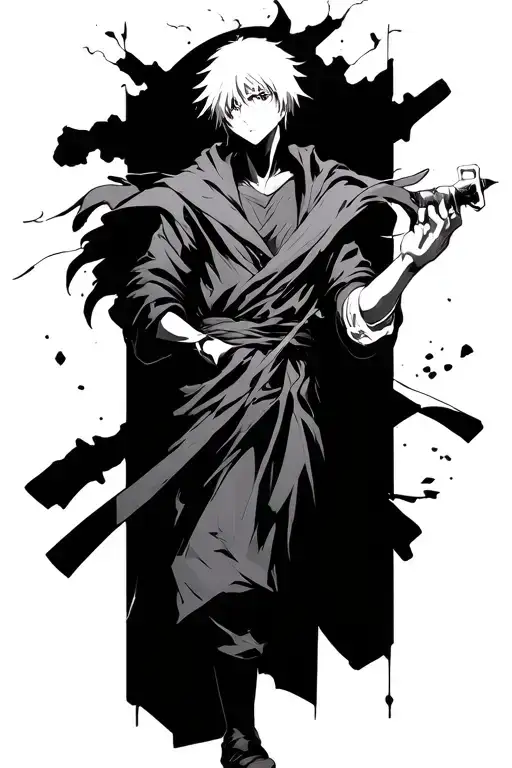 Bleach Anime character wielding tattoo design idea
