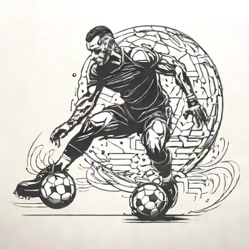 football, ego, discipline tattoo design idea